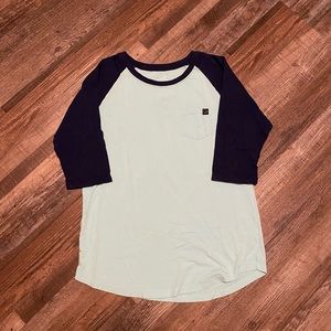 Ivory Ella Mint & Navy Baseball Shirt